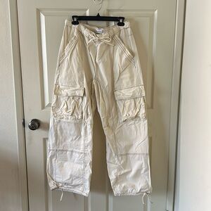 Zara Topstitched Seamed Cargo Pants